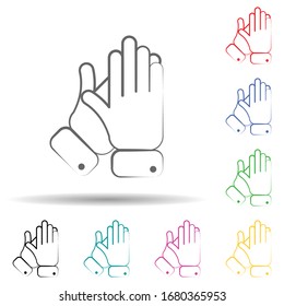 Icono de juego de colores múltiples de aplausos. Línea delgada simple, esquema de iconos de teatro para ui y ux, sitio web o aplicación móvil