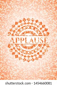 Applause orange mosaic emblem. Vector Illustration. Detailed.