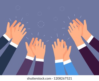 Applause. People hands clapping. Cheering hands, ovation and business success vector concept. Illustration of applause hand, clapping ovation