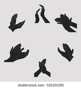 Applause Set Clapping Hands Icon Set - Vector