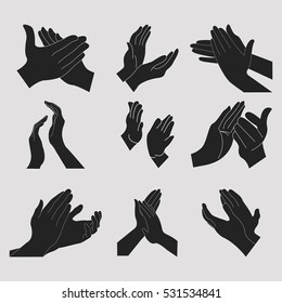 Applause set clapping hands icon set - vector