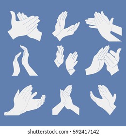 Applause set clapping hands icon set - vector