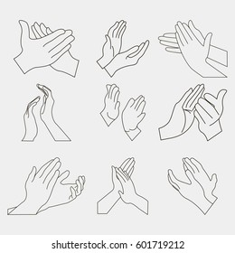 Applause set clapping hands icon set - vector