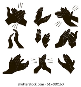 Applause set clapping hands icon set - vector