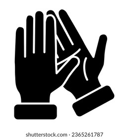 Applause solid icon, gestures concept, bravo sign on white background, Hands clapping symbol in glyph style for mobile concept and web design. Vector graphics