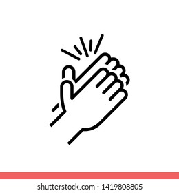 Applause vector icon, clap symbol. Simple, flat design for web or mobile app