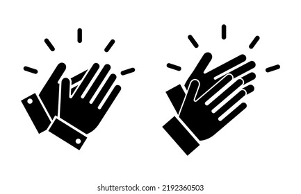 Applause vector icon. Applause hand. Clap black silhouette. Symbol congratulations, support, bravo, celebration. Vector 10 EPS.