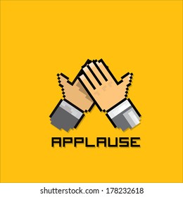 applause vector icon pixel art style. social media icon