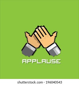 applause vector icon pixel art style. social media icon