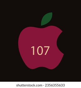 Apple and 107 number Logo Design