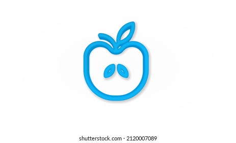 Icono Apple 3d de color plano. Ilustración vectorial realista. Pictograma aislado. Vista superior. Colorido diseño de sombra transparente.