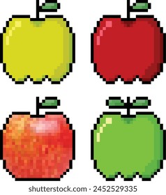 Apple en 8 bits pixel art. Apple pixel en Vector.
