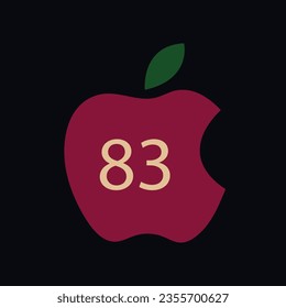 Apple and 83 number logo design