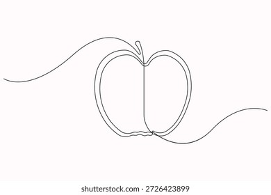 Apple abstract continuous line illustration minimal style