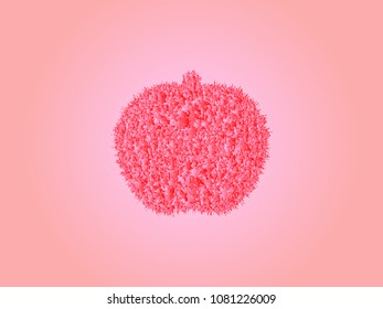 Apple abstract isolated on a raspberry background