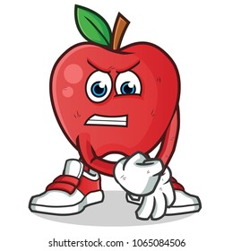 apple after fight mascot vector cartoon illustration