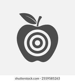 Apple is aim icon. Target graphic isolated sign on white background. Vector illustration