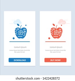 Apple, Artificial, Biology, Digital, Electronic  Blue and Red Download and Buy Now web Widget Card Template