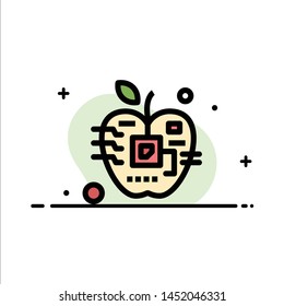 Apple, Artificial, Biology, Digital, Electronic  Business Flat Line Filled Icon Vector Banner Template
