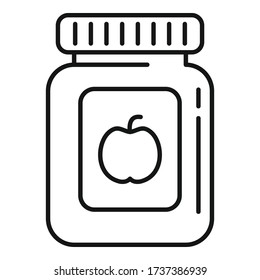 Apple baby food icon. Outline apple baby food vector icon for web design isolated on white background