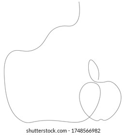 Apple background one line drawing, vector illustration - Shutterstock ID 1748566982