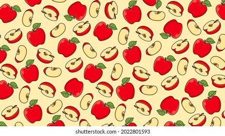 Apple Background Pattern Vector Isolated
