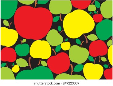 Apple background.Vector illustration.