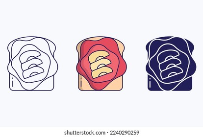 Toast-Vektorsymbol von Apple Bacon