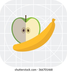 Apple and banana