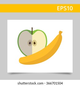 Apple and banana