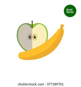 Apple and banana