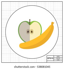 Apple and banana