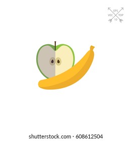 Apple and banana