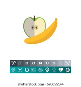Apple and banana