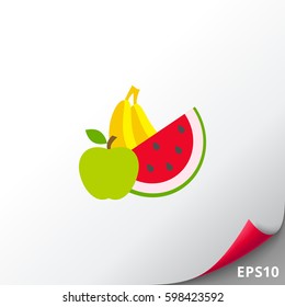 Apple, banana, water melon 