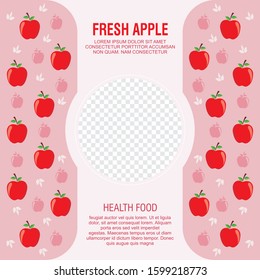 Apple  Banner with big space for text and image, simple, stylish and modern for healthy food concept
