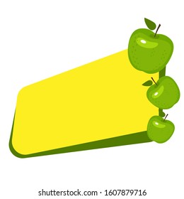 Apple banner isolated on white background. Vector bright template banners. Template ready for use in web or print design.