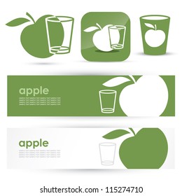 Apple banners and symbols - vector illustration