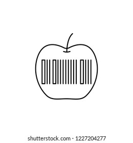 apple, barcode icon. Element of GMA icon for mobile concept and web apps. Thin line apple, barcode icon can be used for web and mobile