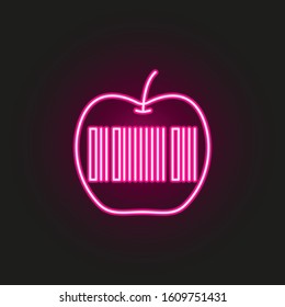 apple, barcode neon style icon. Simple thin line, outline vector of gmo icons for ui and ux, website or mobile application