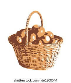 apple basket in abstract illustration    