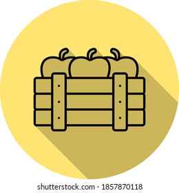 Apple, basket icon long shadow