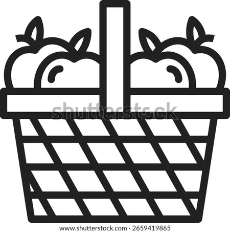Apple Basket icon vector image. Suitable for mobile apps, web apps and print media.