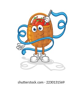 the apple basket Rhythmic Gymnastics mascot. cartoon vector