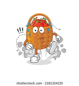 the apple basket running illustration. character vector
