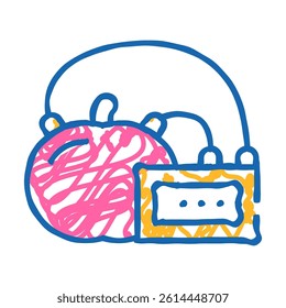 apple battery doodle icon sketch vector. apple battery sign. isolated symbol illustration
