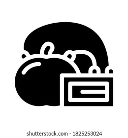 apple battery glyph icon vector. apple battery sign. isolated contour symbol black illustration