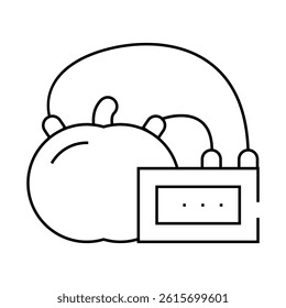 apple battery line icon vector. apple battery sign. isolated contour symbol black illustration