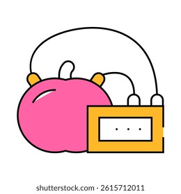 apple battery line icon vector. apple battery sign. isolated symbol illustration
