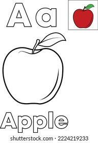 Apple to be colored. Coloring book for children.